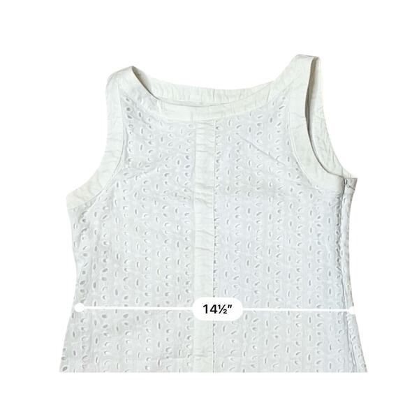 Francesca's Sleeveless Eyelet Lace White Lined  Sheath Dress SMALL Vanilla Girl - Picture 5 of 15